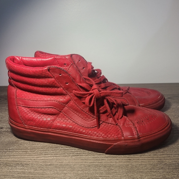 leather vans high top size 9.5 men - Picture 1 of 8